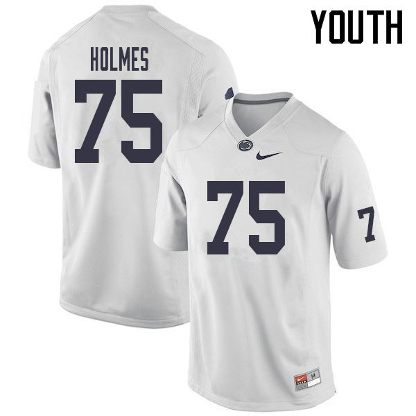 NCAA Nike Youth Penn State Nittany Lions Des Holmes #75 College Football Authentic White Stitched Jersey RTV2598YY